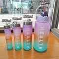 Set of four purple and orange gradient frosted sports water bottles in various sizes - 2000+900+600+300ml / Purple 2262 Style