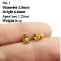 Detalle de tapa de cuenta dorada vintage con dimensiones exactas y diámetro de 5,8 mm - 1# Dorado (5,8x6,8 mm)