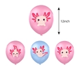 18-piece set of 12-inch axolotl party balloons in pink and blue with cartoon patterns - Balloon