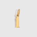 Polished gold lowercase letter i pendant charm with smooth mirror finish - Lowercase i - 14K Gold