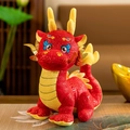 Peluche mascotte drago cinese rosso per l'anno del drago 2024 festeggiamenti - Dragone Rosso e Oro