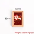 Christmas frame resin charm with Santa Claus pattern, 25x35mm miniature ornament - See Size Chart / Santa Claus Frame