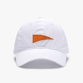 White quick-dry plaid baseball cap with orange DISANGSA embroidery and mesh texture - Adjustable / White