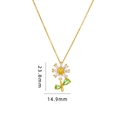 Collana con ciondolo a fiore con pietre gialle e bianche in acciaio placcato oro 18K - Collana Girasole Oro (Centro Giallo Petali Bianchi) / Oro
