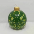 Inflatable green Christmas ball with golden vine patterns and hanging ring, 60cm PVC - Dark Green Pattern