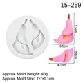 White silicone mold for Calla Lily flower shapes with pink floral fondant samples - 2# Calla Lily / Gray