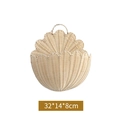 Semicircle fan-shaped woven wall basket in natural beige rattan finish, 32x14x8cm size - Imitation Rattan Wall Basket Mini 32*14*8CM