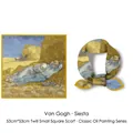 Serie pintura al óleo Van Gogh bufanda de seda cuadrada sarga pañuelo 53x53cm - 53x53cm