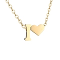 Collana dorata con ciondolo lettera I e cuore su catena sottile per donna - Lettera I - Oro