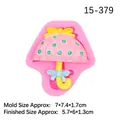 Pink silicone umbrella mold for fondant with polka dot and bow detail crafts - 4# Umbrella / Pink