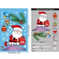 Detailed size chart for Christmas window stickers featuring Santa Claus and ornaments - BQ178 Christmas Chimney