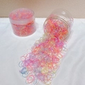 Bunte hochelastische TPU-Haargummis in transparenten Dosen mit gemischten Makronenfarben - 19# Kleine Verdickte Transparent (800er Pack Dose)