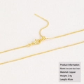 Detailed view of 18k gold-plated copper adjustable box chain with needle end - 18K Gold Adjustable Box Chain