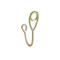 Rainbow gradient U-shaped non-piercing nose ring clip in polished stainless steel - Style 4 Rainbow