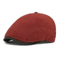 Béret rétro en maille rouge rouille et gris anthracite avec finition respirante - Réglable / Bordeaux