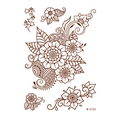 Brown henna mandala lace tattoo sticker with floral and vine patterns model W-0743 - Mandala Vine Ethnic Style (W-0743-S)