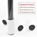 White knitted chair leg floor protector with black felt bottom, size 4x7cm for 6-18cm base - Fits Perimeter 6-17cm / White (Thickened)