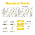Rainbow butterfly static glass sticker showing elephant and rhino sheet dimensions - LS23026 Animal World