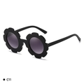 Toddler sunflower sunglasses with matte black frame and purple gradient lenses C11 - Kids / C11 Black Frame Grey Lens