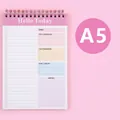 Pink A5 spiral weekly planner with 52 sheets, 210x140mm size, gold double coil binding - A5 - Pink