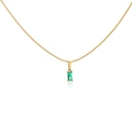 Collana a serpente in acciaio inossidabile placcata oro 18K con zircone verde rettangolare - Catena a Serpente Singola / Verde