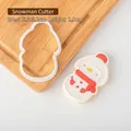 Tagliabiscotti a forma di pupazzo di neve per dolci natalizi in plastica bianca alimentare - PC0248-Taglierina Pupazzo di Neve