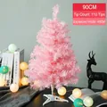 Modern 90cm pink artificial PVC Christmas tree with 110 tips and white plastic stand - 90cm Pink PVC Tree