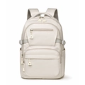 Mochila ergonómica minimalista beige crema con múltiples compartimentos y correas - Blanco Roto