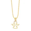 Collana con pendente a forma di angelo dorato minimalista con zirconi su catena a sfere - Angelo