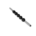 Handheld muscle massage roller with 5 black spiked balls and grey handles for recovery - 5-Ball Black