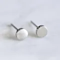 Minimalist 4mm silver hammered stainless steel stud earrings for daily wear fashion - Round (YE14813) / 4mm / Silver
