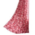 Red Christmas semi-blackout kitchen curtain with white snowflake patterns and lace trim - 150*260cm / Red Snowflake + Beige Patchwork (Rod Pocket)