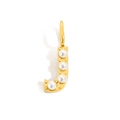 Golden alphabet J pendant accessory featuring white pearls for DIY jewelry making - Letter J / Gold