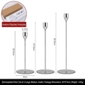 Three-piece silver electroplated iron candle holder set with non-slip bases in various sizes - Large, Medium and Small Combination (6036) / Electroplated Silver