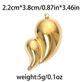 Polished gold 304 stainless steel streamline teardrop pendant 2.2cm by 3.8cm - TP0846 Abstract Heart / Gold