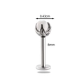 Titanium steel labret stud with dragon claw holding moonstone, 8mm length and 0.43cm top - White Cat's Eye Style(6#)