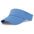 Solid blue lightweight athletic sun visor hat with twill canvas texture for outdoor sports - One Size / Lake Blue