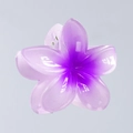 Purple gradient plumeria flower hair claw clip made of translucent resin for women - Violet 8cm