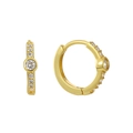 Créoles dorées de style français avec zircons blancs dans un design minimaliste chic - Or Zircone Blanche