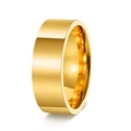 Minimalist gold-plated stainless steel wide band ring with a polished mirror finish - 8mm Wide Gold / 6