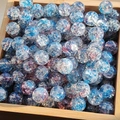 Mix of colorful round glass beads with crackle pattern for DIY jewelry making - M50# Purple Blue [10MM Water Dyed]