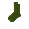 Olivgrüne Baumwollsocken mit Rippbündchen im minimalistischen Retro-Stil - Glasgrün