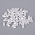 Weiße ovale Perlenimitat-Perlen mit glattem Glanz für DIY-Schmuckherstellung - 4x8mm (200 Stk./Packung) / Weiß