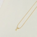 Minimalist gold letter J pendant necklace with a delicate polished cable chain - Letter J(JXL2998)