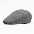 Classico berretto stile newsboy in misto cotone grigio medio con trama a maglia fine - Regolabile / grigio scuro