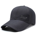 Dark grey baseball cap with extended brim and SPORT embroidery for outdoor fishing - Sport Embroidery Grey