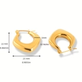 Detailed dimensions of gold geometric earrings showing 23mm width and 22mm height - Flat Heart