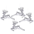 4er-Set transparente Acryl-Rentiere als hängende Dekoration für den Weihnachtsbaum - Transparenter Rentier-Anhänger (4 Stück/Packung)