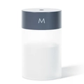 Humidificateur USB minimaliste en gris et blanc givré avec design logo M élégant - 260ml / Style Lettre M / Bleu marine