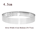 Silver mirror finish metal belt, 4.5cm width in size M for 70-77cm waistlines - 4.5cm Width/Size M (70-77cm) / Silver
